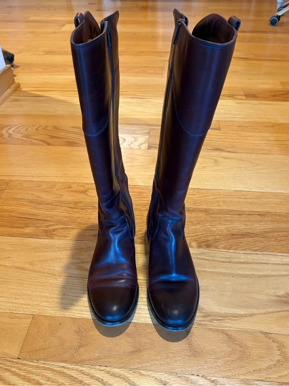 Frye women’s Melissa Tab Tall Leather Riding Boots - Brown Size M- 8.5